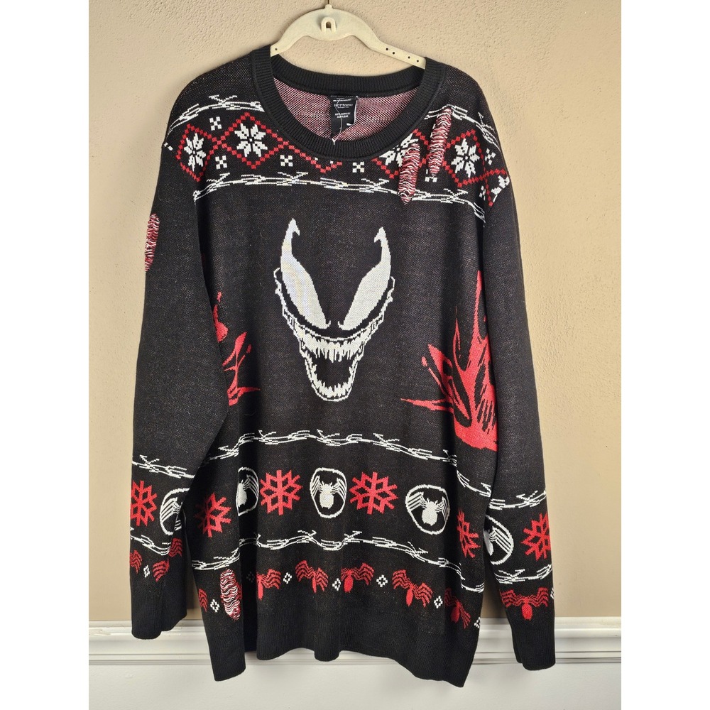 NWOT Our Universe Mens Marvel Venom Fair Isle Holiday Ugly Christmas Sweater 3XL
